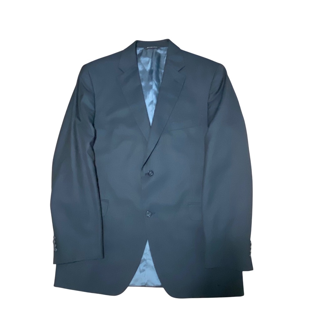Saks Fifth Avenue Medallio Super 110s Wool Blazer Navy Blue 44R Made in Canada